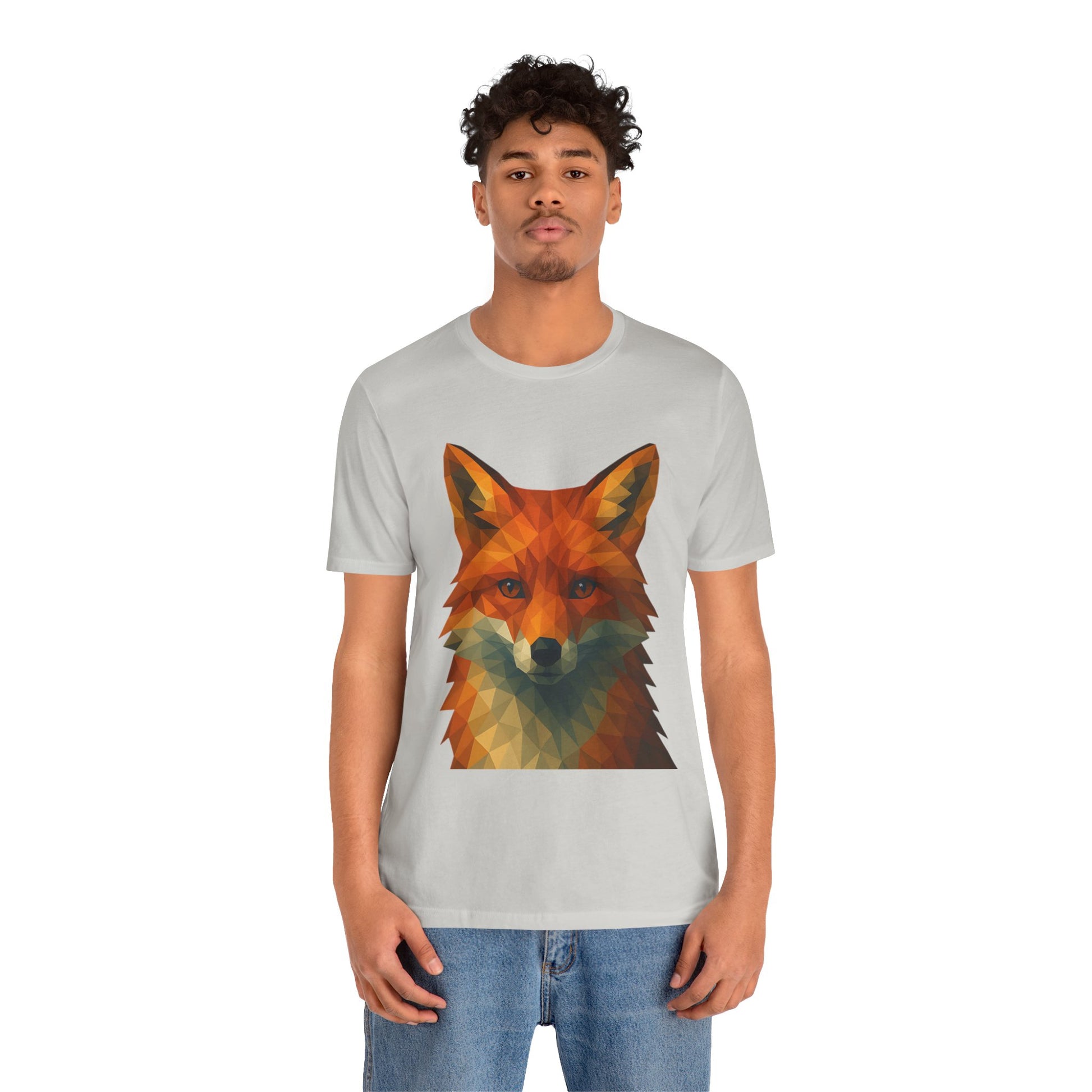 Geometric Fox T-Shirt – Polygon Animal Tee with Nature Vibes - WhimSpin - https://whimspin.com