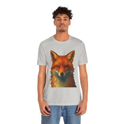 Geometric Fox T-Shirt – Polygon Animal Tee with Nature Vibes - WhimSpin - https://whimspin.com