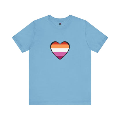 Lesbian Pride Flag Heart T-Shirt – Bold LGBTQ+ Graphic Tee - WhimSpin - https://whimspin.com