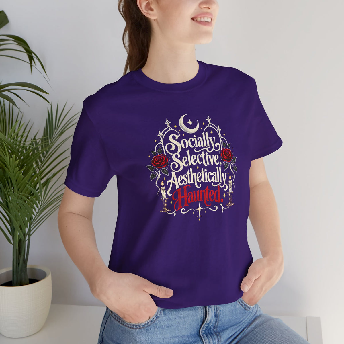 Socially Selective Aesthetically Haunted T-shirt - Gothic Humor Tee