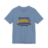 Light blue crew-neck T-shirt with 