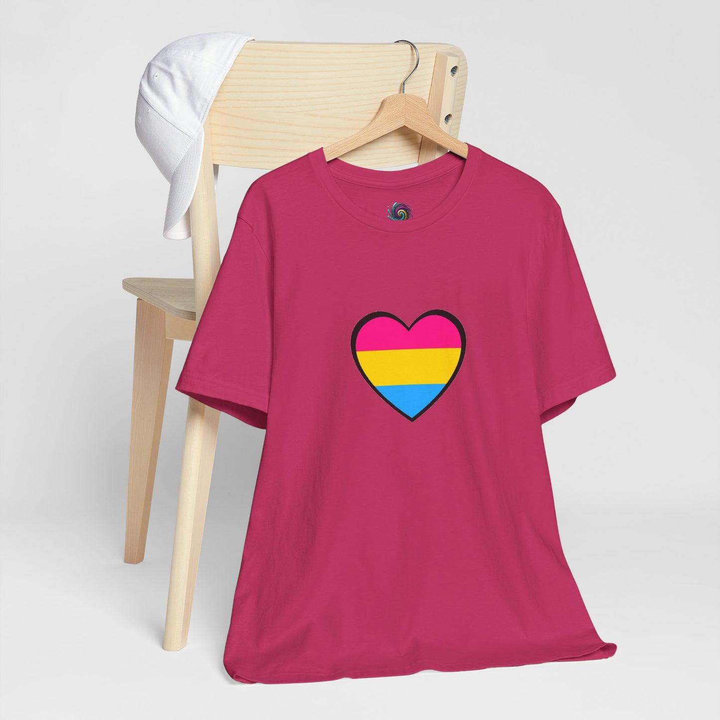 Pansexual Pride Flag Heart Tee – LGBTQ+ Pan Flag Minimalist Shirt - WhimSpin - https://whimspin.com