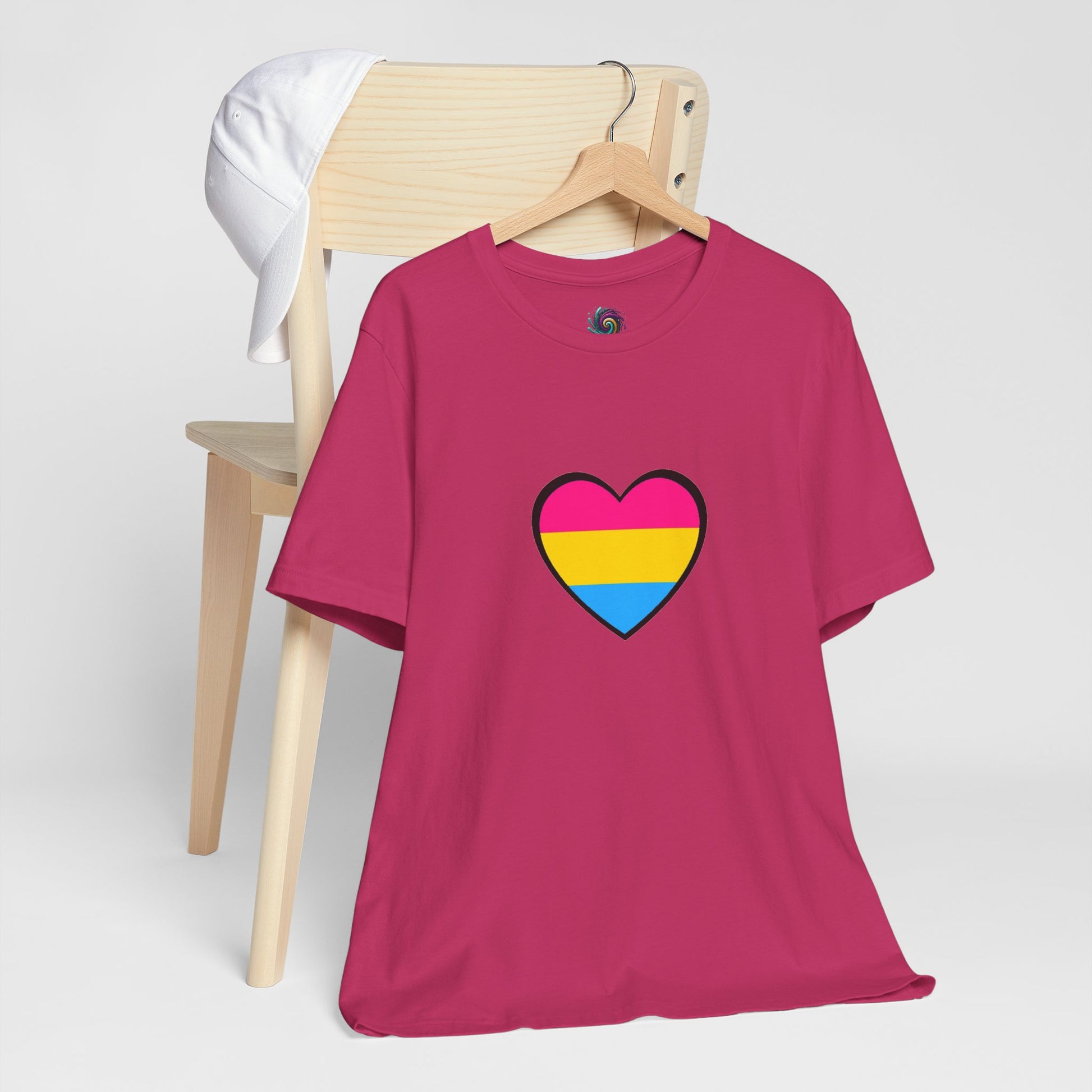 Pansexual Pride Flag Heart Tee – LGBTQ+ Pan Flag Minimalist Shirt - WhimSpin - https://whimspin.com