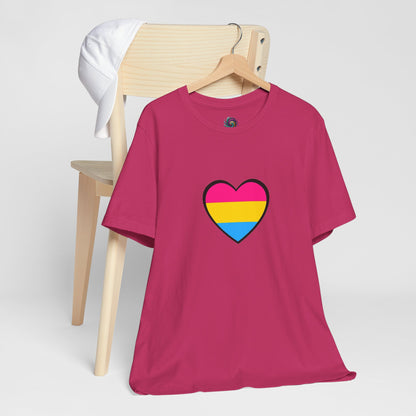 Pansexual Pride Flag Heart Tee – LGBTQ+ Pan Flag Minimalist Shirt - WhimSpin - https://whimspin.com