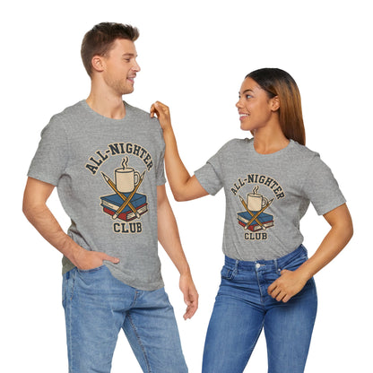All-Nighter Club T-Shirt – Funny Caffeine & Study Tee for Night Owls