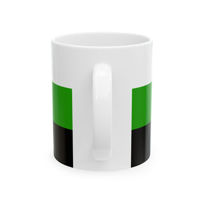 Neutrois Pride Flag Cup – White, Green & Black LGBTQ+ Ceramic Mug