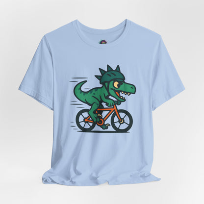 Velociraptor on a Bike T-Shirt – Funny Dino Velo Tee