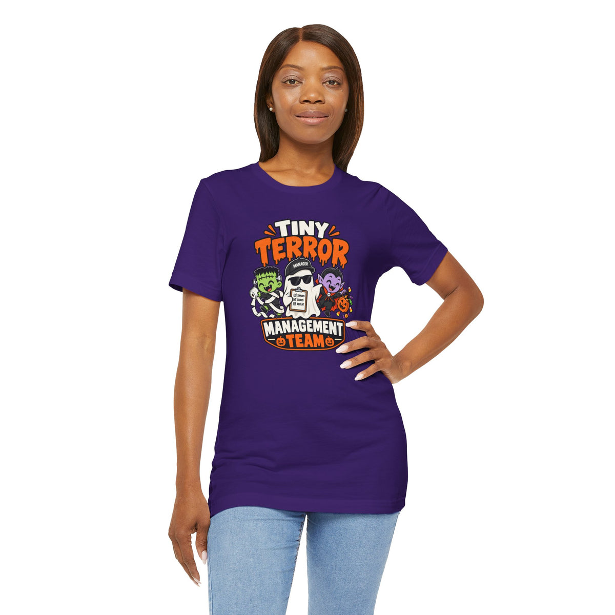Tiny Terror Management Team T-Shirt – Funny Halloween Parent Tee