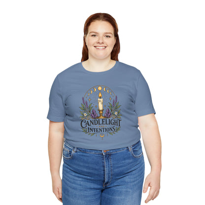 Candlelight and Intentions T-Shirt – Witchy Celestial Tee