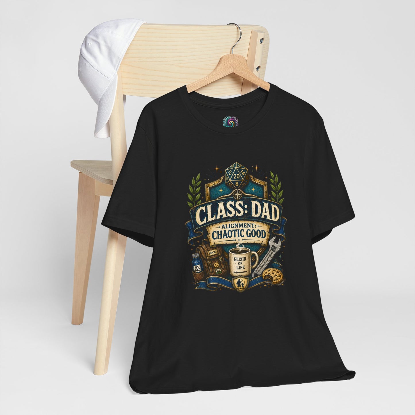 Chaotic Good Dad T-Shirt – RPG Gamer Dad Graphic Tee