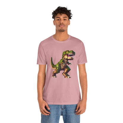 Pixel Dinosaur T-Shirt – Retro Dino Graphic Tee for Adults