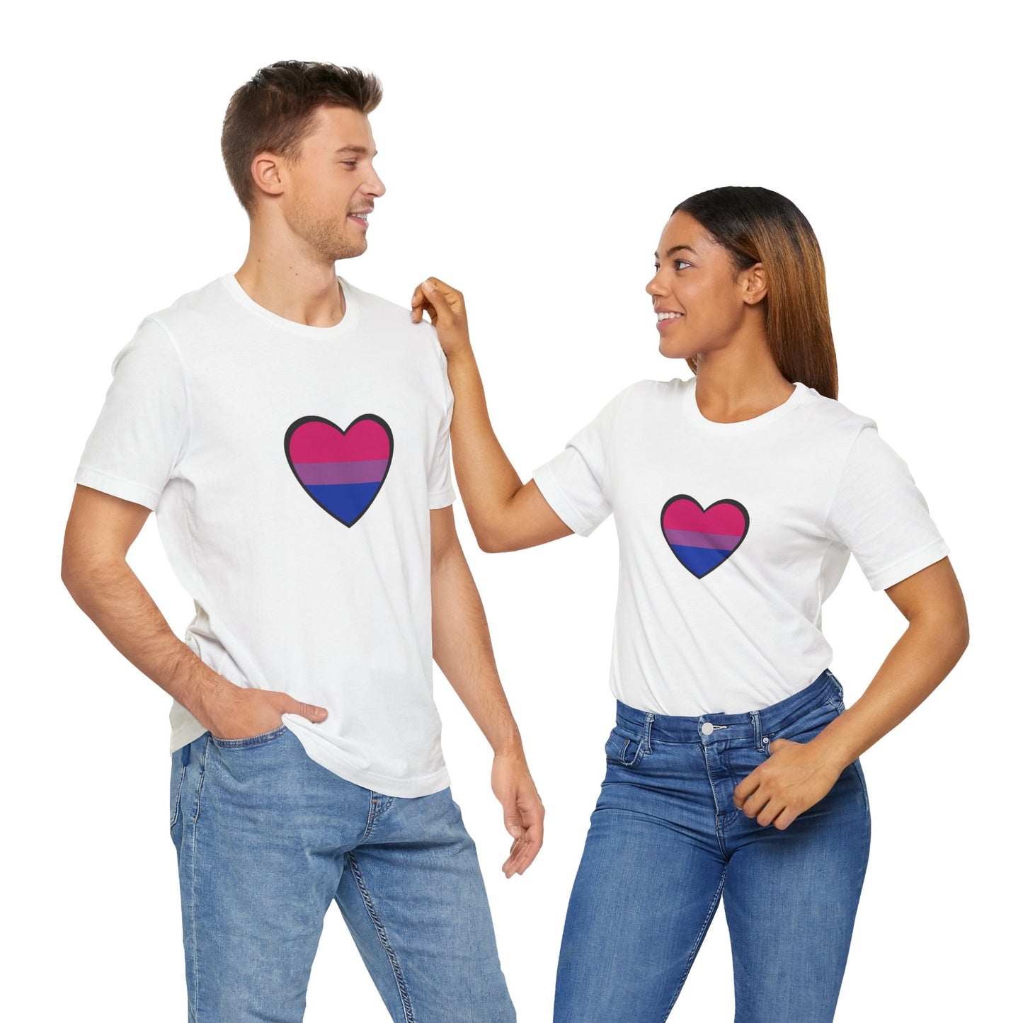 Bisexual Pride Flag T-Shirt – LGBTQ+ Heart Graphic Tee | WhimSpin