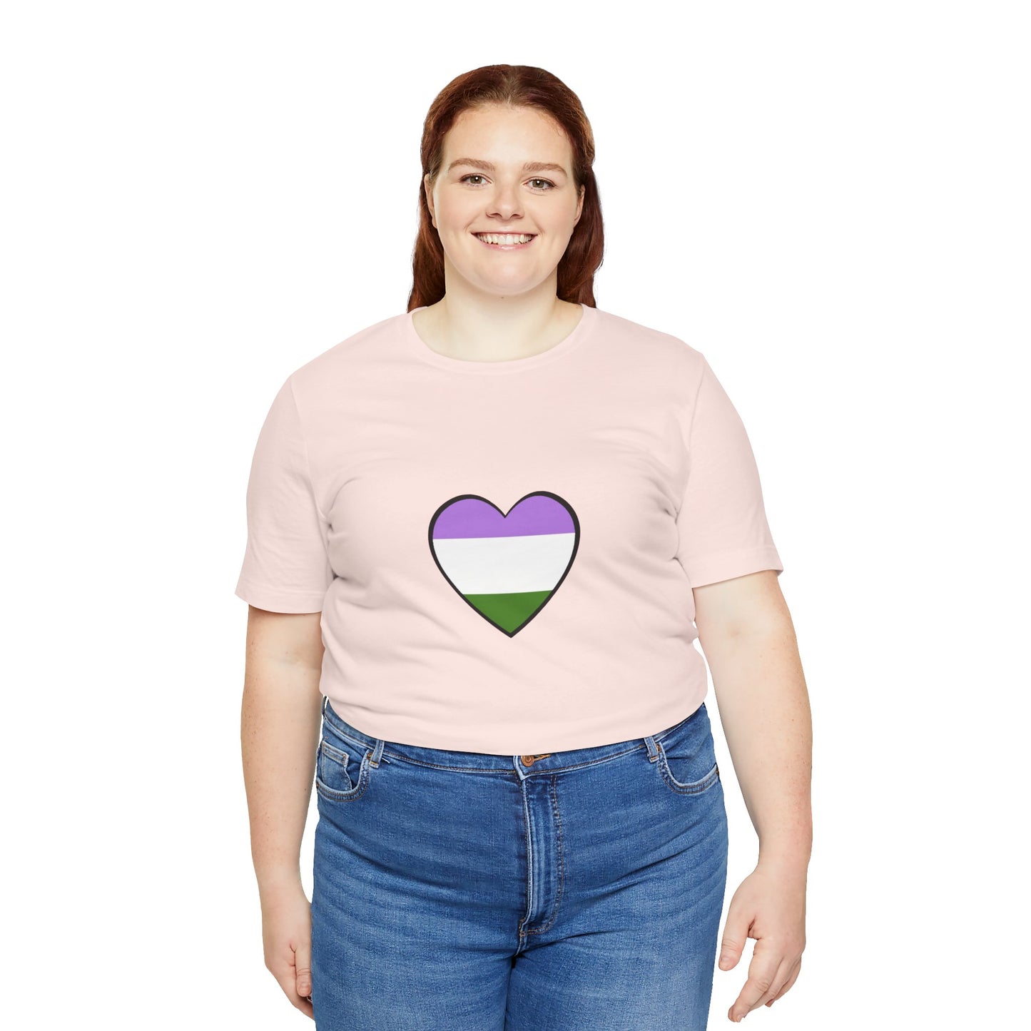 Genderqueer Flag Heart T-Shirt – Unisex LGBTQ+ Graphic Tee