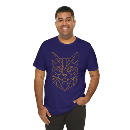 Geometric Cat T-Shirt – Minimalist Line Art Tee