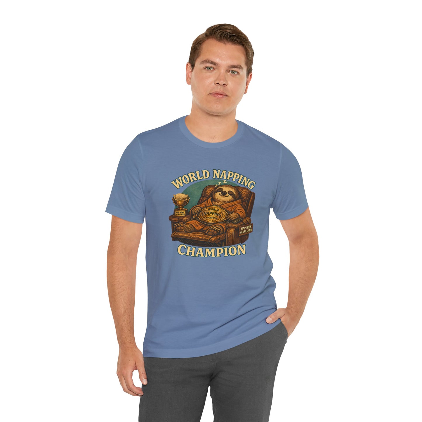 World Napping Champion T-Shirt – Funny Sloth Nap Tee