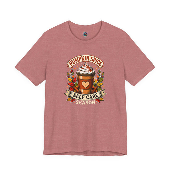 Rosewood T-shirt with "Pumpkin Spice" and "Self Care Season" graphic on front