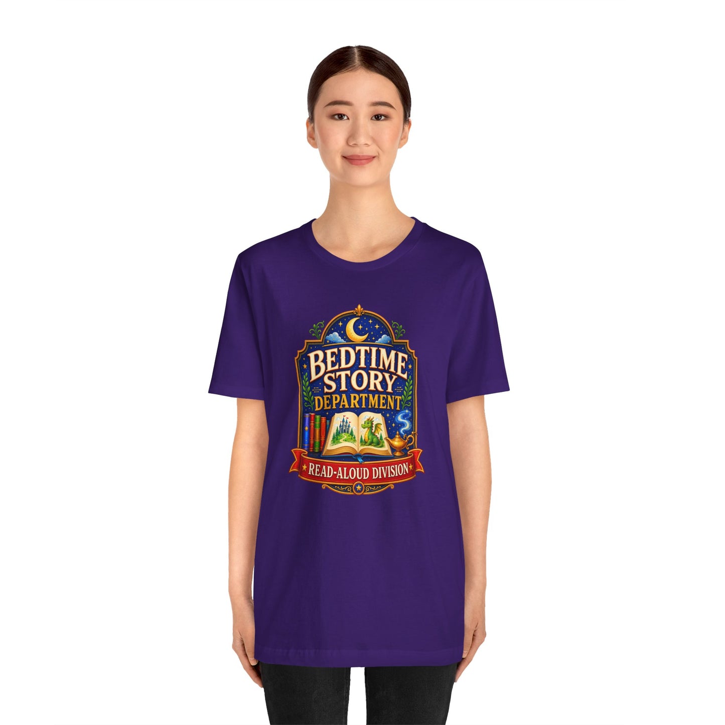 Bedtime Story Department T-Shirt – Read-Aloud Parent Tee