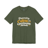Dark green crew-neck T-shirt with 
