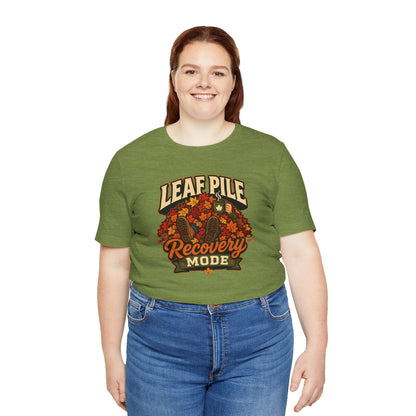 Leaf Pile Recovery Mode T-Shirt – Funny Fall Leaves Tee