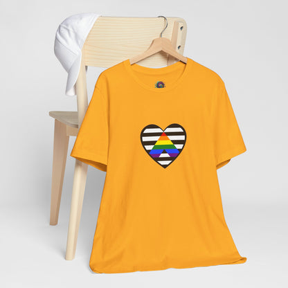 Ally Pride Flag Heart T-Shirt – Subtle LGBTQ+ Support Tee