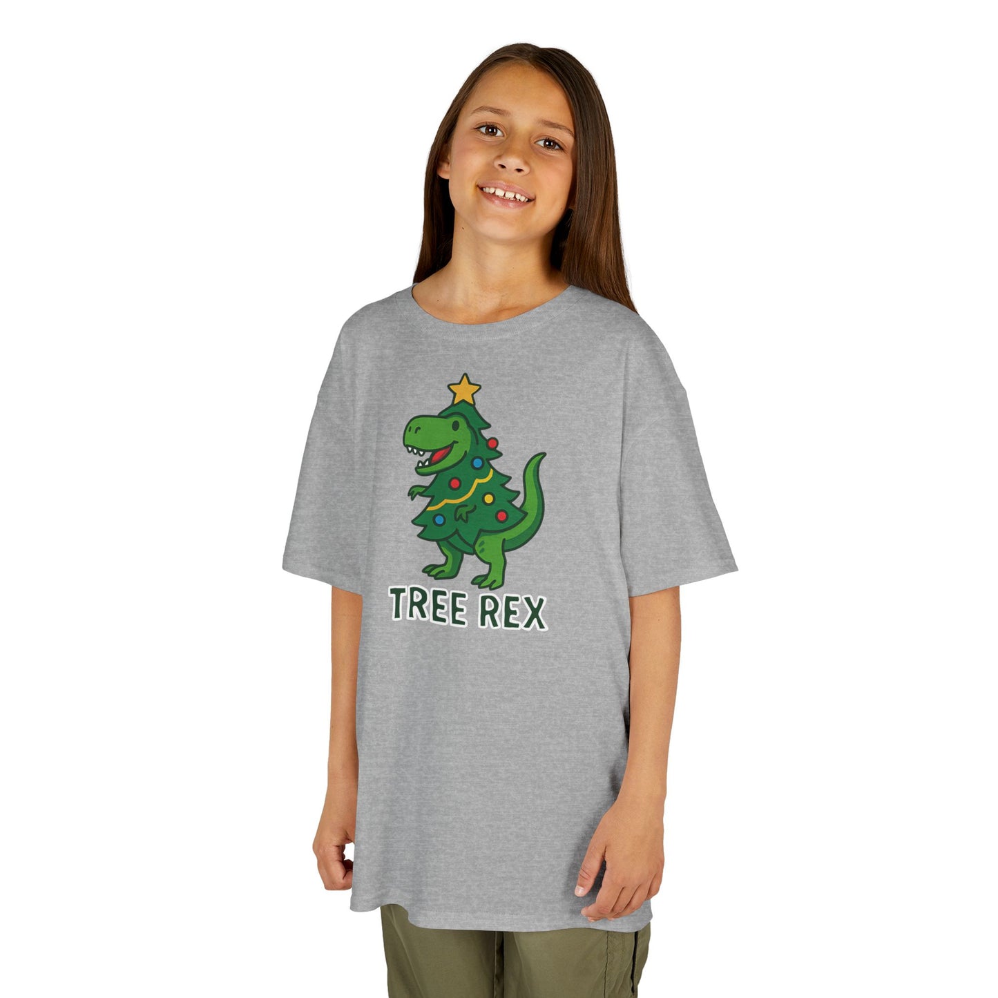 Tree Rex Kids’ Christmas T-Shirt – Cute Dino Holiday Tee