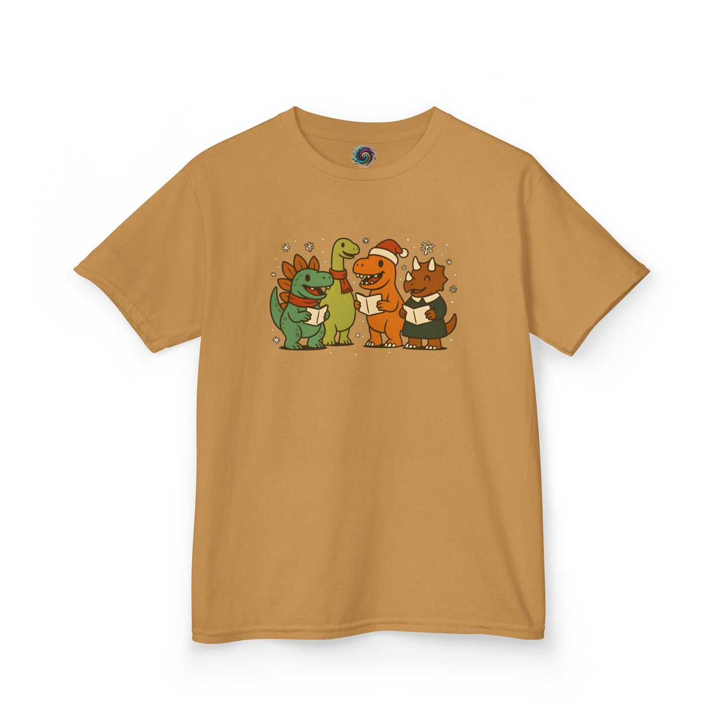Dinosaur Carolers Kids’ T-Shirt – Cute Singing Dino Christmas Tee