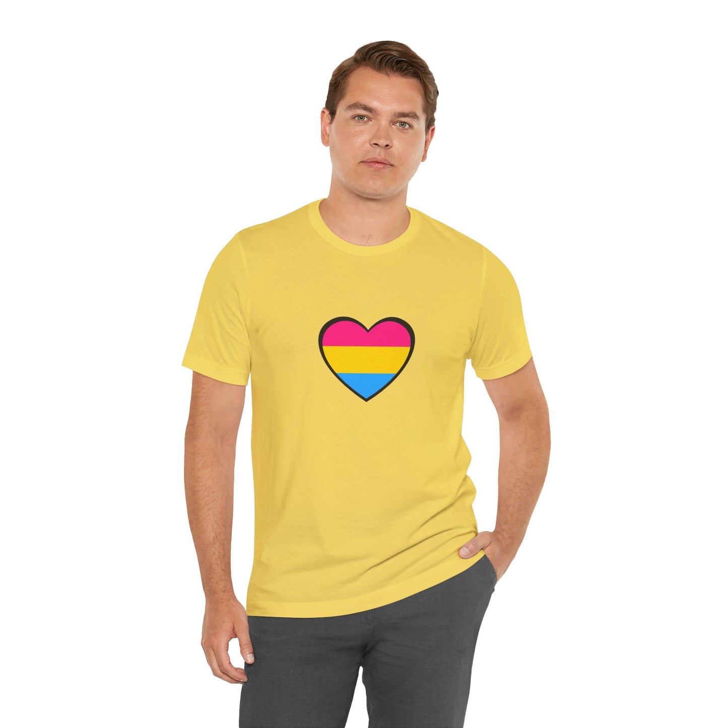 Pansexual Pride Flag Heart Tee – LGBTQ+ Pan Flag Minimalist Shirt - WhimSpin - https://whimspin.com