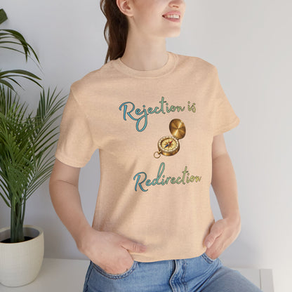 Rejection Is Redirection T-Shirt – Motivational Compass Quote Tee