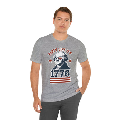 Party Like It's 1776 T-Shirt – Funny 4th of July Tee with George Washington Graphic - WhimSpin - https://whimspin.com