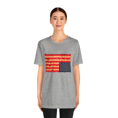Inverted Flag Distress T-Shirt – Symbolic Upside Down Flag Design
