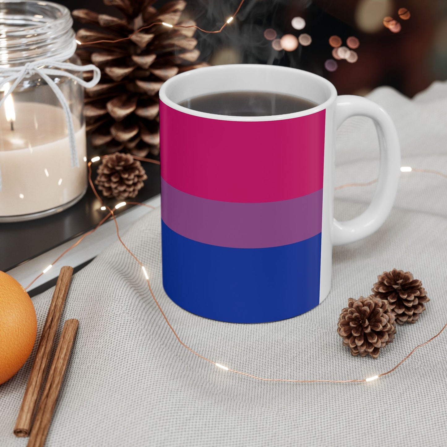 Bisexual Pride Flag Mug – Magenta, Lavender & Blue LGBTQ+ Ceramic Cup