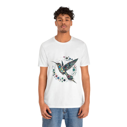 Hummingbird Dot Art T-Shirt – Colorful Nature-Inspired Graphic Tee