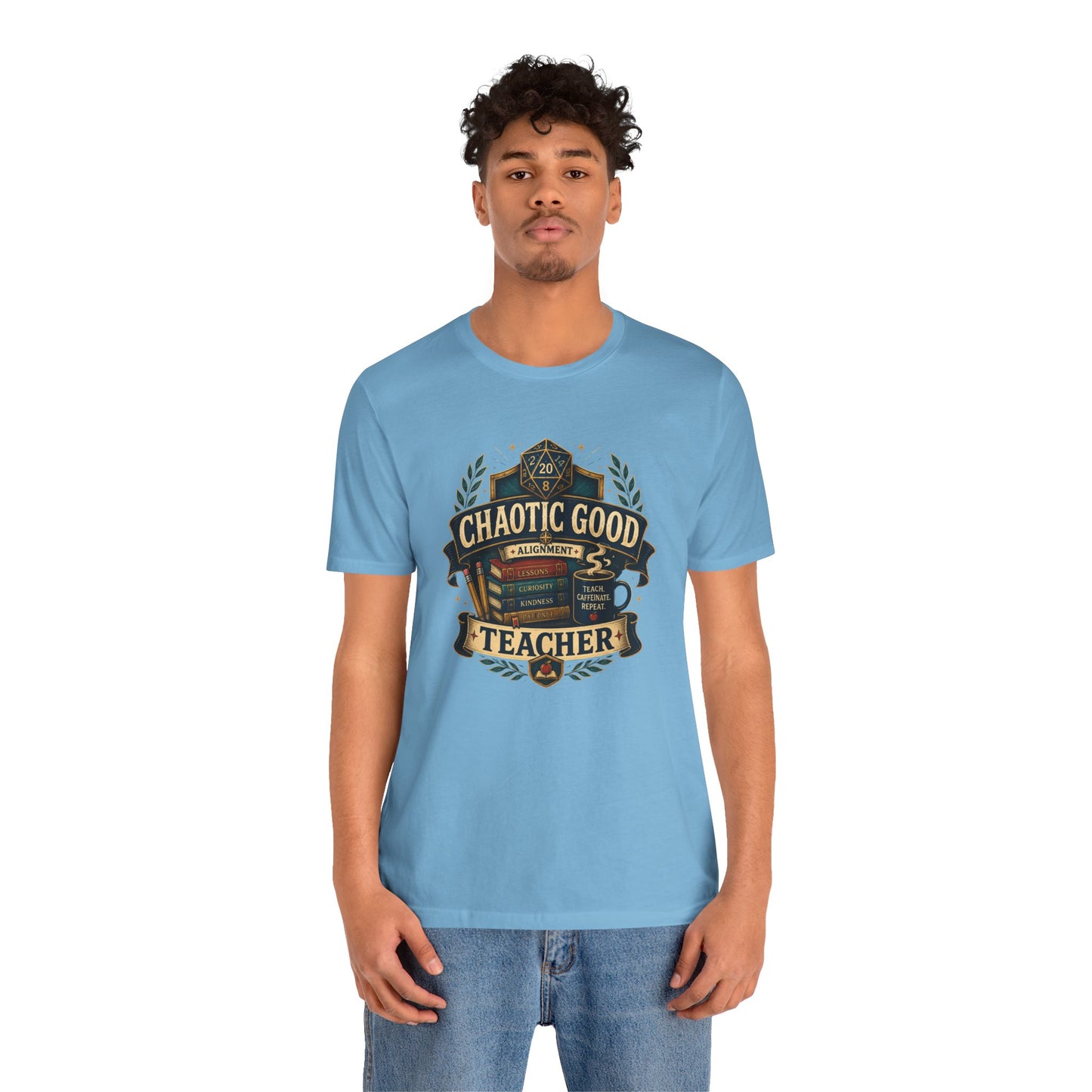 Chaotic Good Teacher T-Shirt – RPG Teacher Graphic Tee