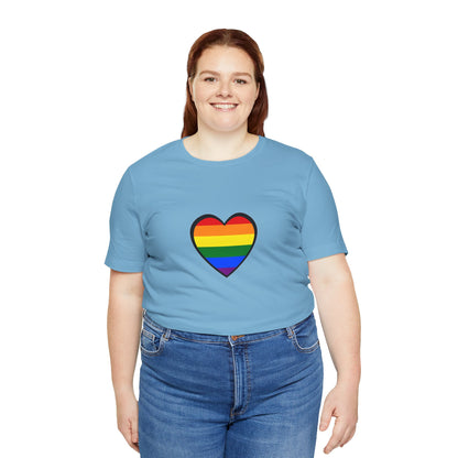 Pride Heart Flag T-Shirt – Rainbow Heart LGBTQ+ Equality Tee