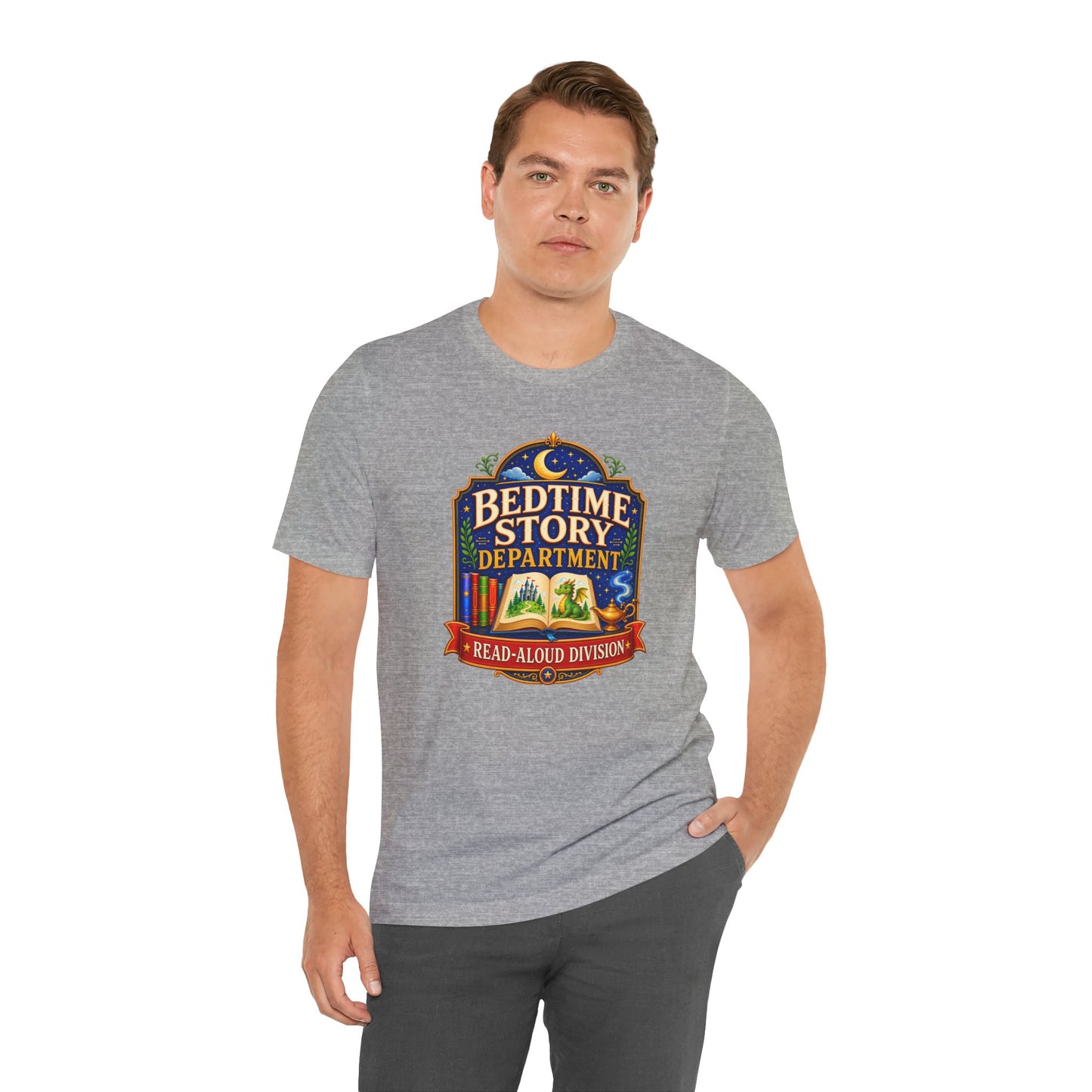 Bedtime Story Department T-Shirt – Read-Aloud Parent Tee