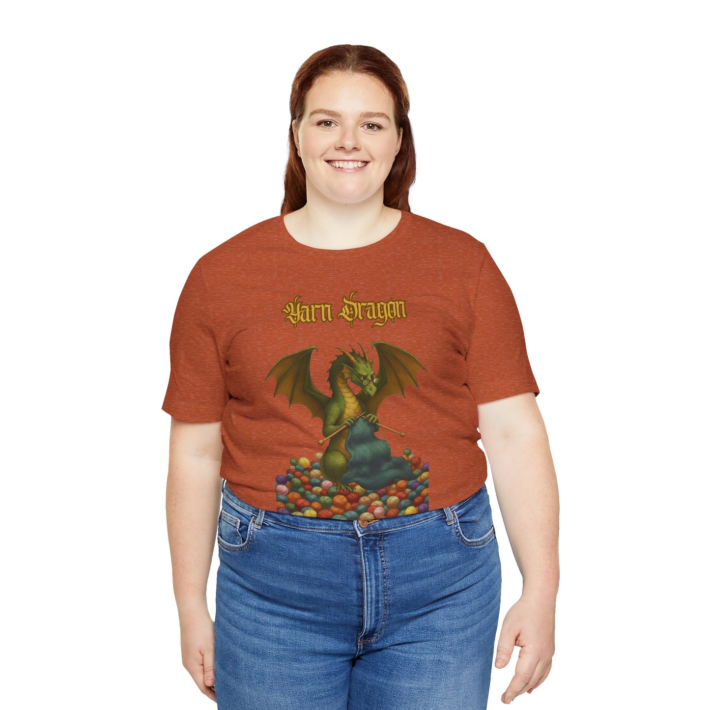 Yarn Dragon T-Shirt – Funny Knitting Dragon Shirt for Yarn Lovers