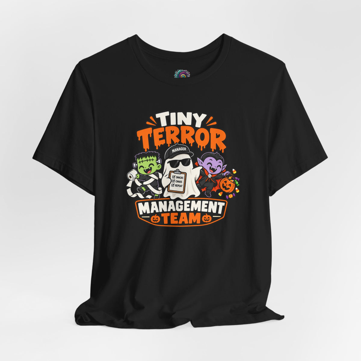 Tiny Terror Management Team T-Shirt – Funny Halloween Parent Tee