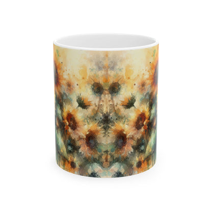 Watercolor Sunflower Mug | Artistic Floral Coffee Cup 11oz & 15oz - WhimSpin - https://whimspin.com