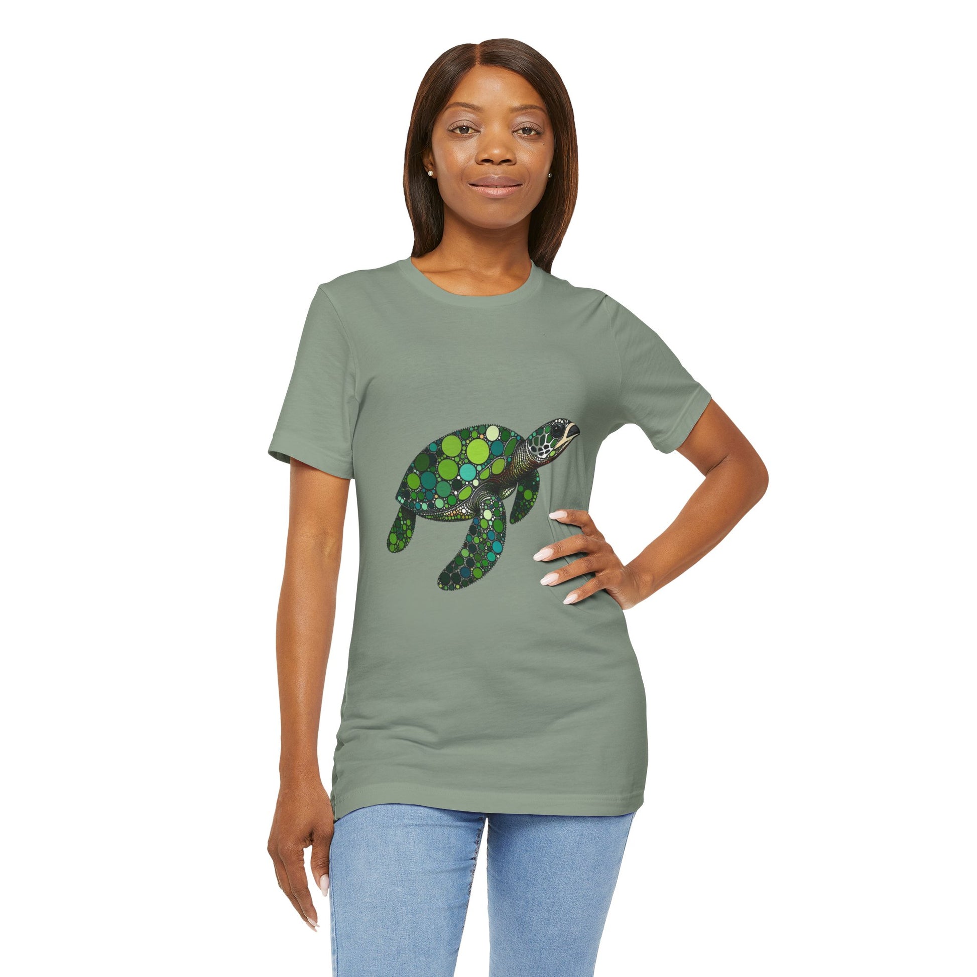Geometric Sea Turtle T-Shirt – Eco Ocean Vibes Graphic Tee - WhimSpin - https://whimspin.com