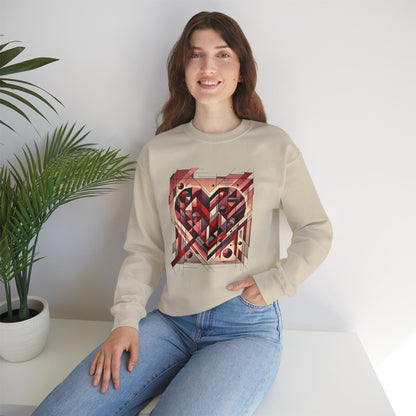 Cubist Heart Sweatshirt – Modern Art Valentine's Day Pullover