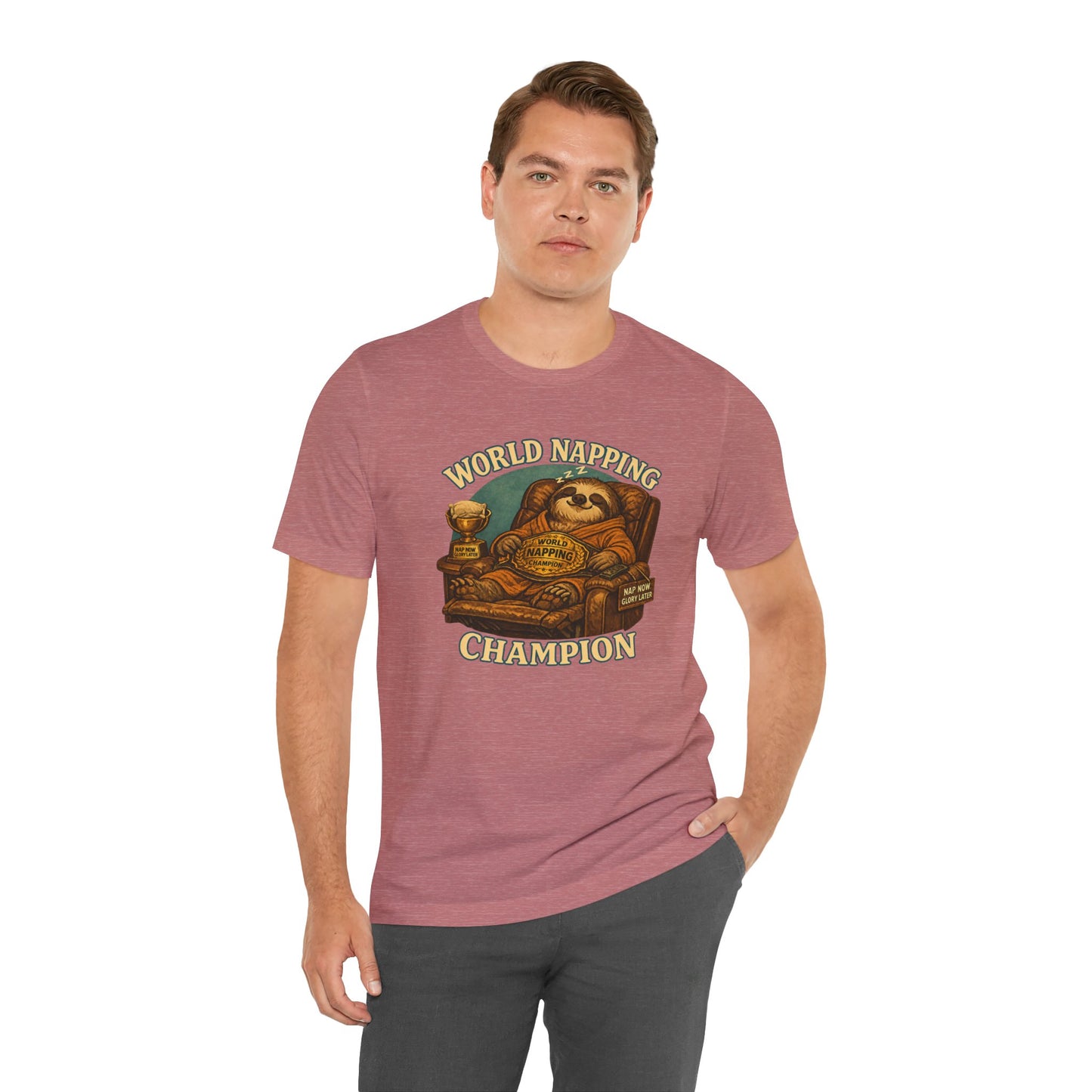 World Napping Champion T-Shirt – Funny Sloth Nap Tee