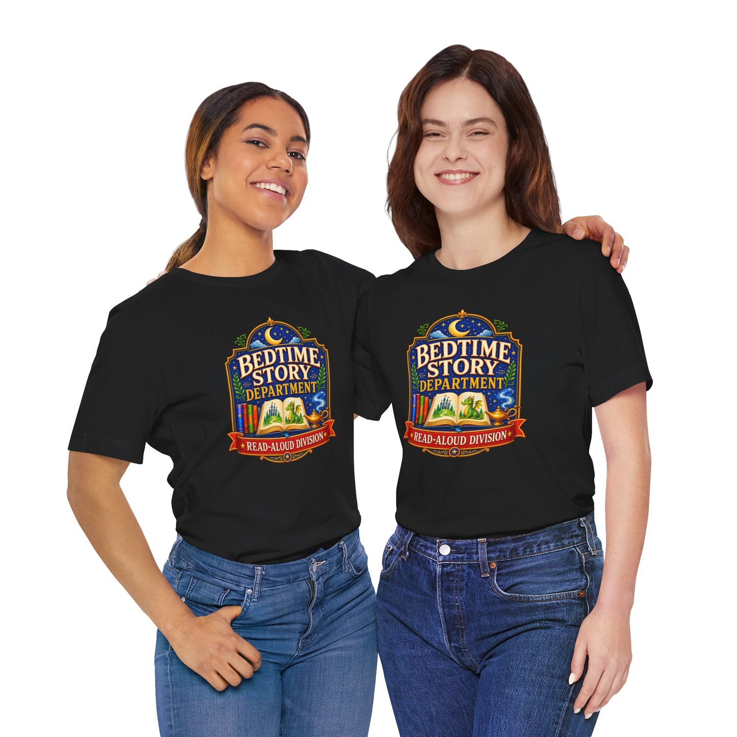 Bedtime Story Department T-Shirt – Read-Aloud Parent Tee