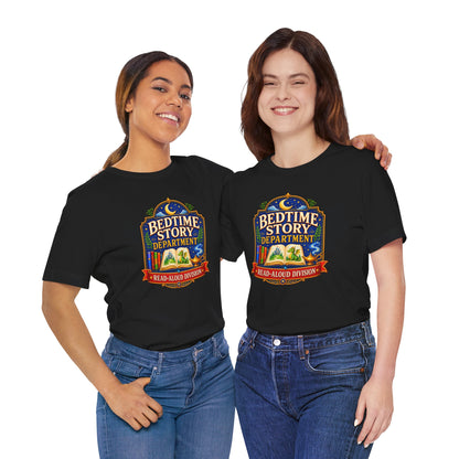 Bedtime Story Department T-Shirt – Read-Aloud Parent Tee