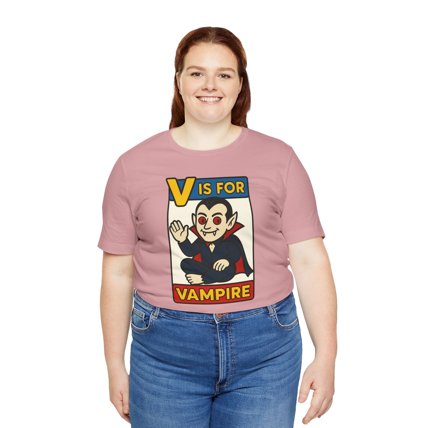 V is for Vampire T-Shirt – Funny Halloween Legend Alphabet Tee
