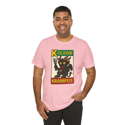 Krampus Alphabet Tee - "K is for Krampus" Holiday Graphic T-Shirt