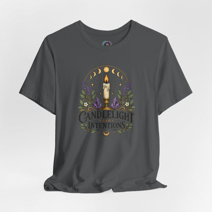 Candlelight and Intentions T-Shirt – Witchy Celestial Tee