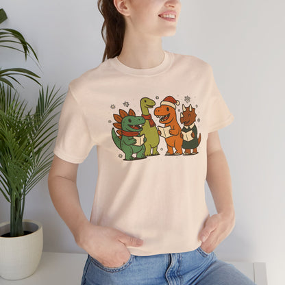 Dinosaur Carolers T-Shirt – Cute Dino Christmas Singing Tee