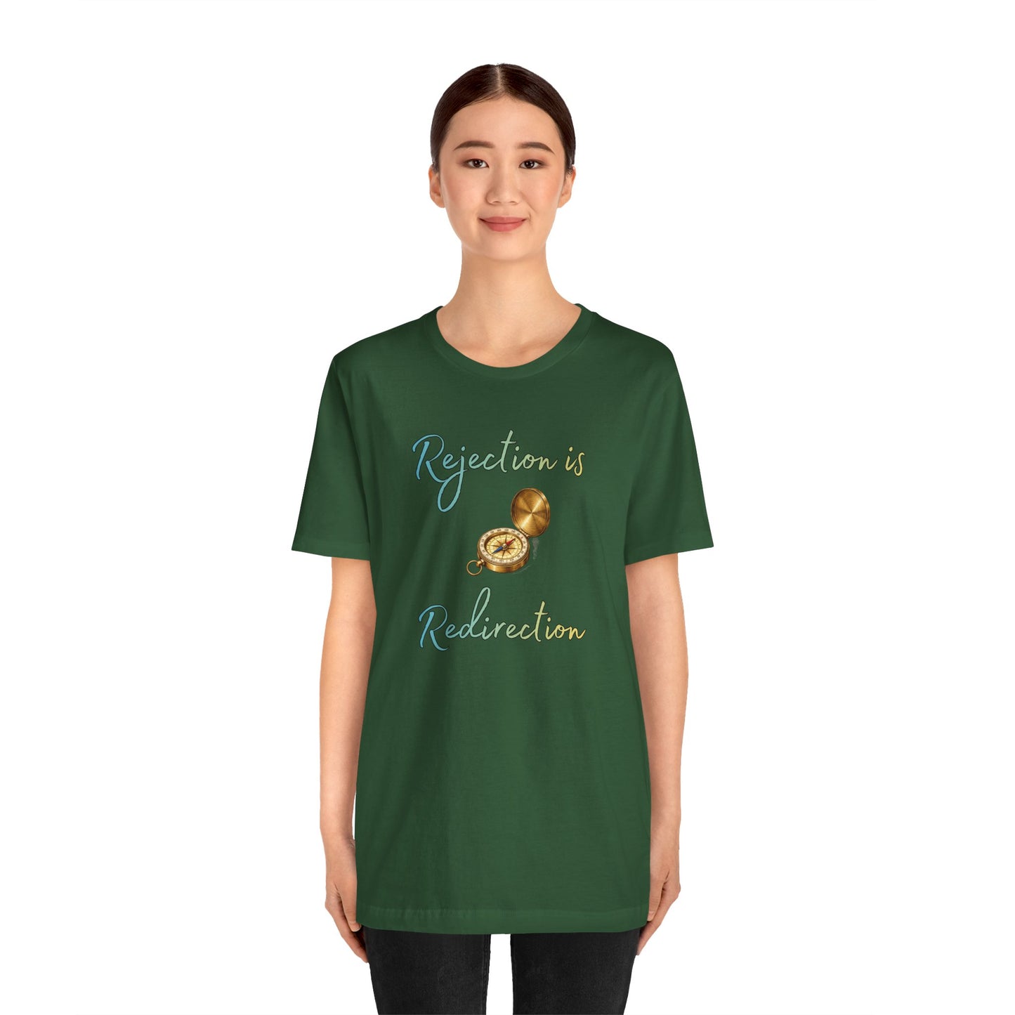 Rejection Is Redirection T-Shirt – Motivational Compass Quote Tee