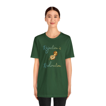Rejection Is Redirection T-Shirt – Motivational Compass Quote Tee