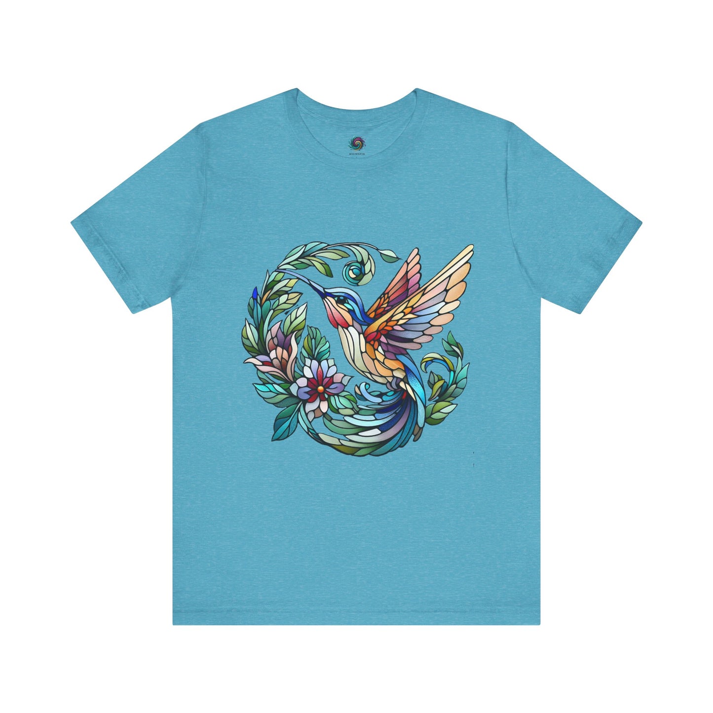 Stained Glass Hummingbird Tee – Vibrant Nature Shirt - WhimSpin - https://whimspin.com